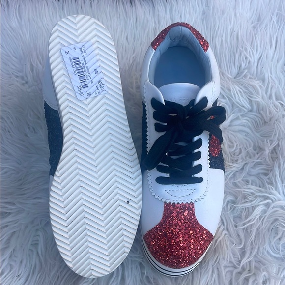 Red Glitter Sneakers with Black Laces. Chiara Ferragni. Size 36 - Picture 5 of 10